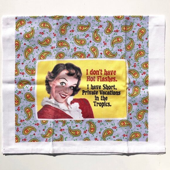 Fiddlers Elbow Kitchen Dish Towel Tea Towel funny Hot Flashes 100% cotton retro - Picture 3 of 8